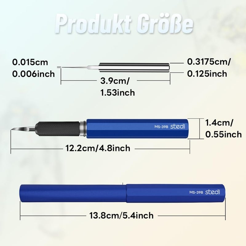 Stedi Model Scriber Chisel,Tungsten steel Blades 0.15mm,for Modeling Hobby,RG Scale Model,Gundam Model Kit,for Scribing line, Engraved,Panel line,Resin,Blue - Image 3